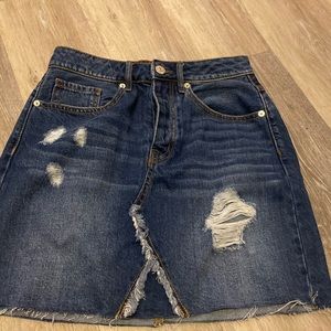 Denim mini skirt